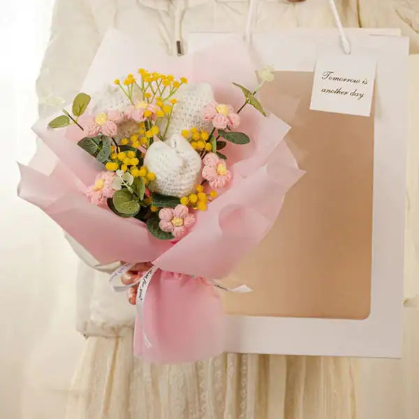 Handcrafted Bouquet of Crocheted Flowers