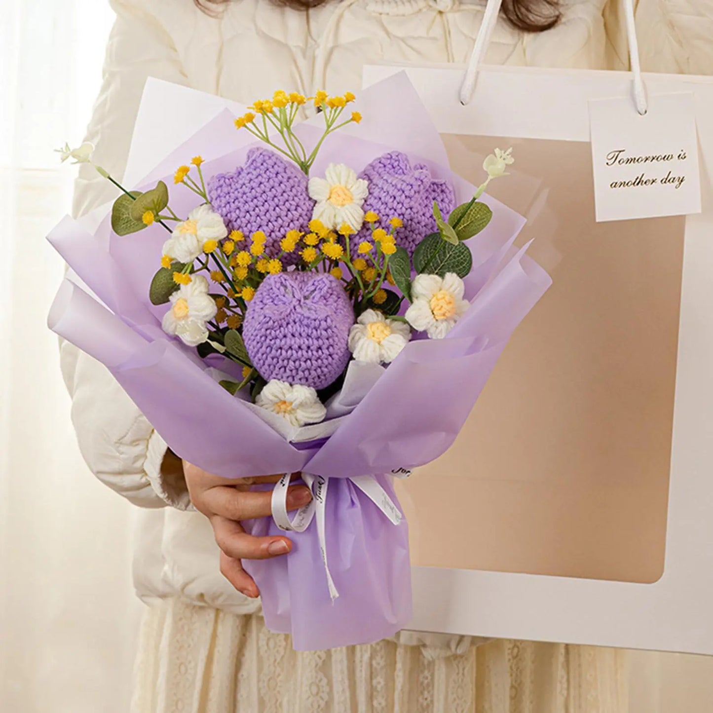 Handcrafted Bouquet of Crocheted Flowers