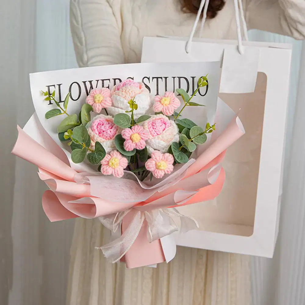 Handcrafted Bouquet of Crocheted Flowers
