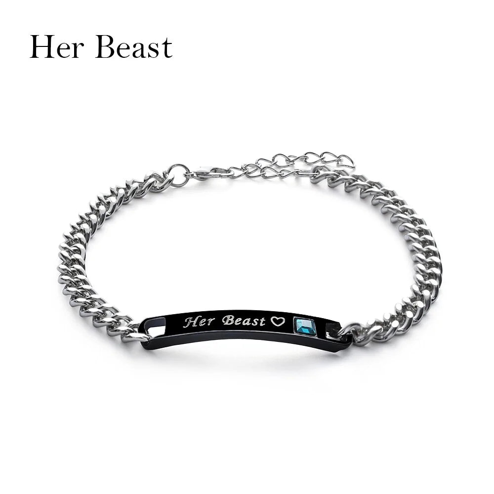 Royal Couple Bracelets - "Her King" and "His Queen"