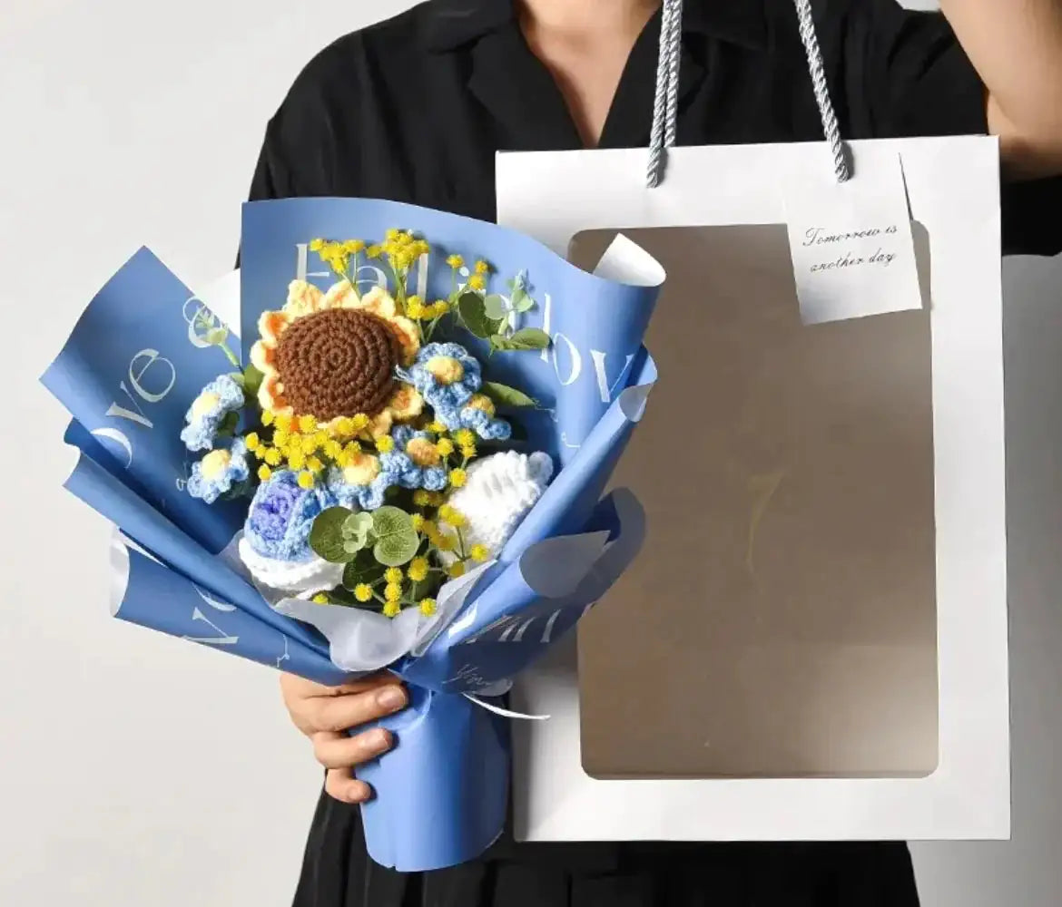 Handcrafted Bouquet of Crocheted Flowers