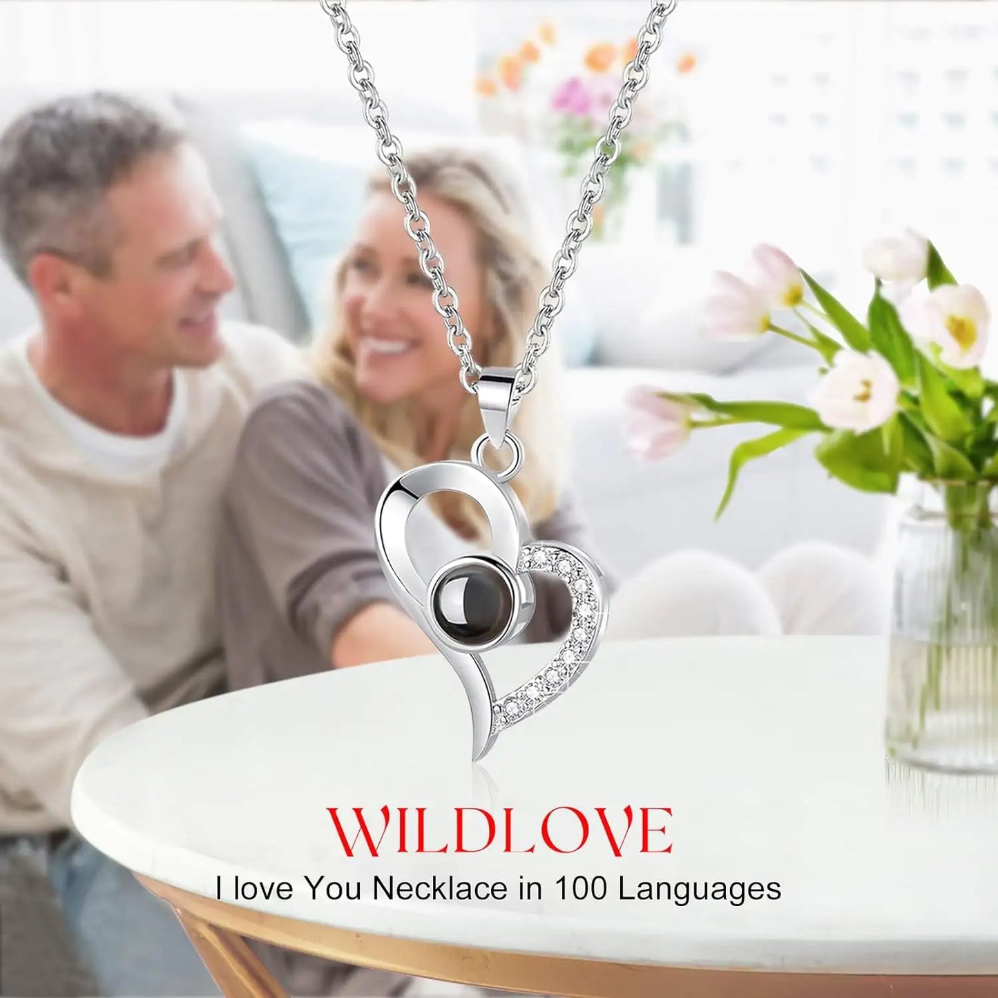Preserved Rose Gift Set with "I Love You" Necklace