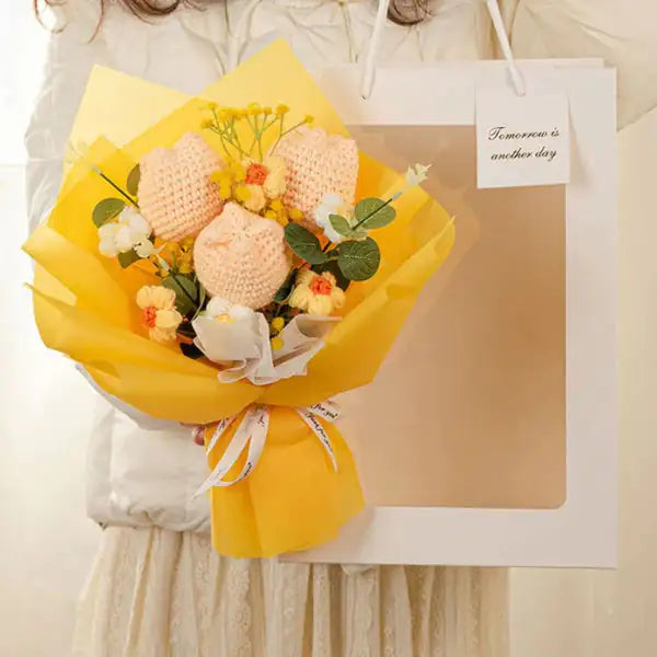 Handcrafted Bouquet of Crocheted Flowers