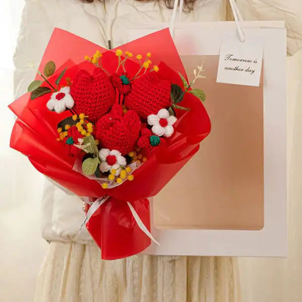 Handcrafted Bouquet of Crocheted Flowers