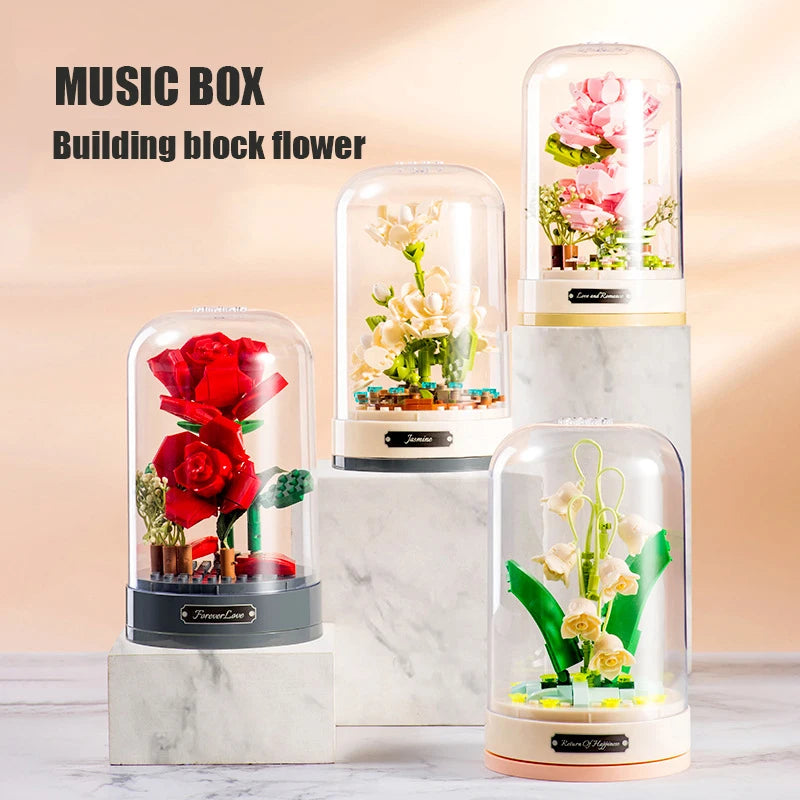 Fairy Tale Music Box Flower Building Blocks