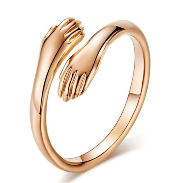 Adjustable Hug Embrace Ring – Silver, Gold, and Rose Gold