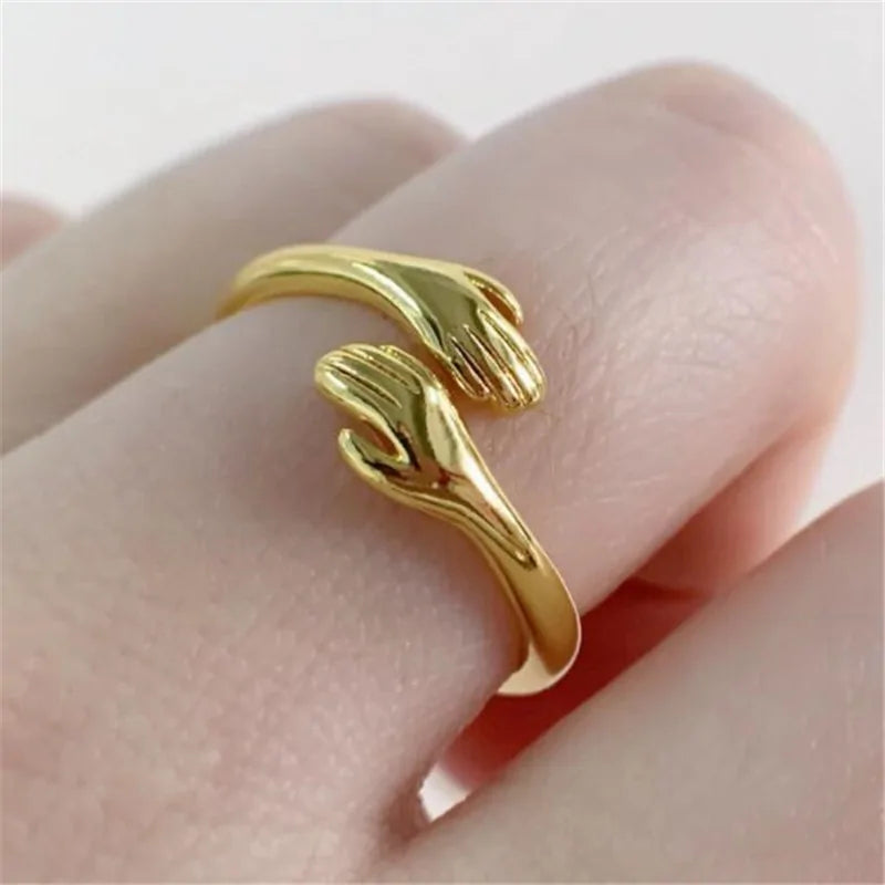 Adjustable Hug Embrace Ring – Silver, Gold, and Rose Gold